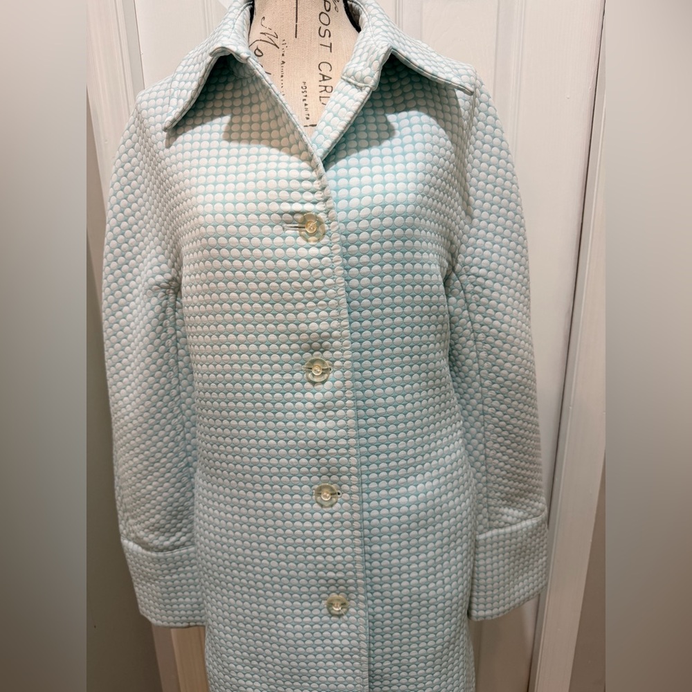 Perry Ellis Soft Blue Trench Coat | Classic Layering Piece | Like New - Picture 6 of 11